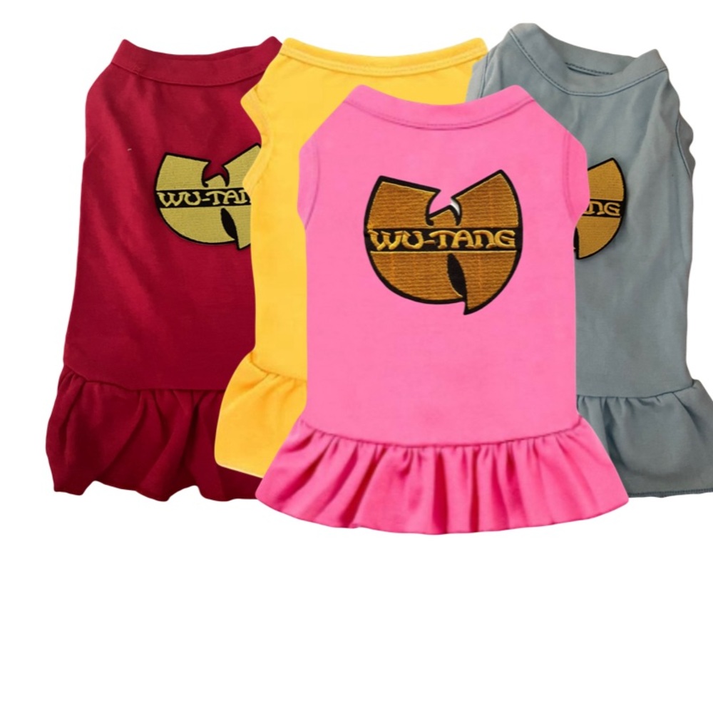 Wutang gold yellow dog dress medium Music hip hop rap New York City Bronx legend